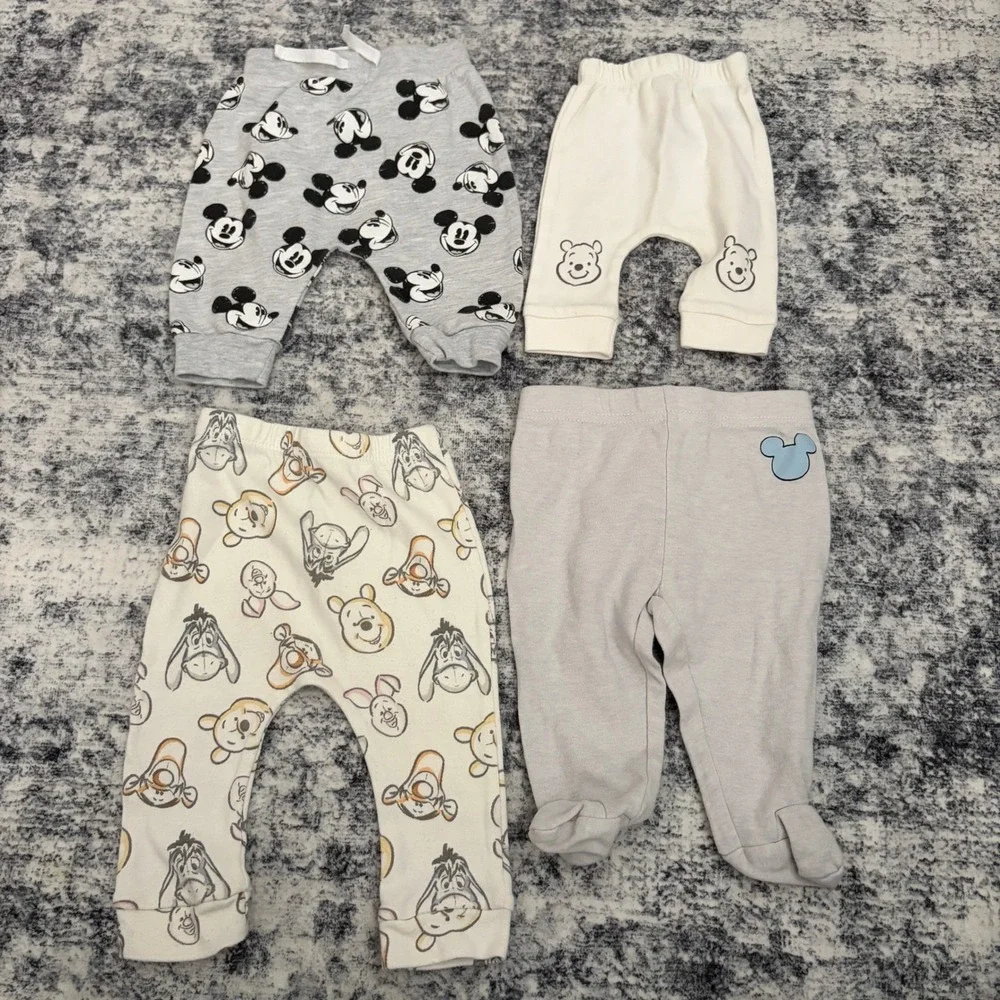 Disney Grogu Mickey Mouse Pooh Mixed 0-6 Months Baby Clothing Lot 11pc Bundle